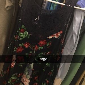 Navy blue with roses.